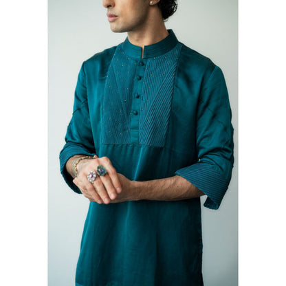 Jatin Malik Jade Tamarisk Kurta with Trouser (Set of 2)
