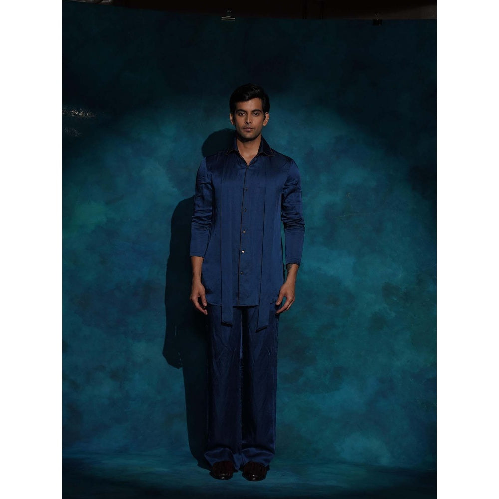Jatin Malik Classic Teal Shirt with Trouser