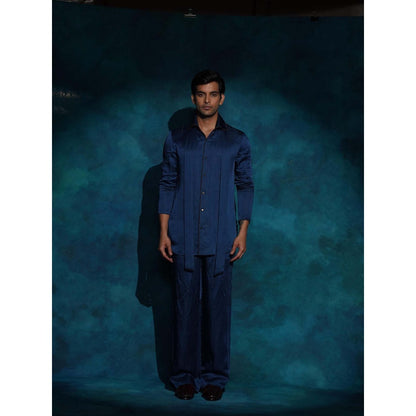 Jatin Malik Classic Teal Shirt with Trouser