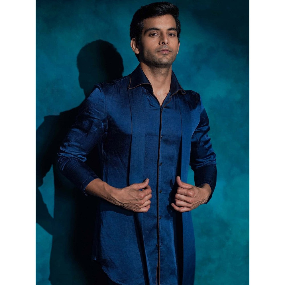 Jatin Malik Classic Teal Shirt with Trouser