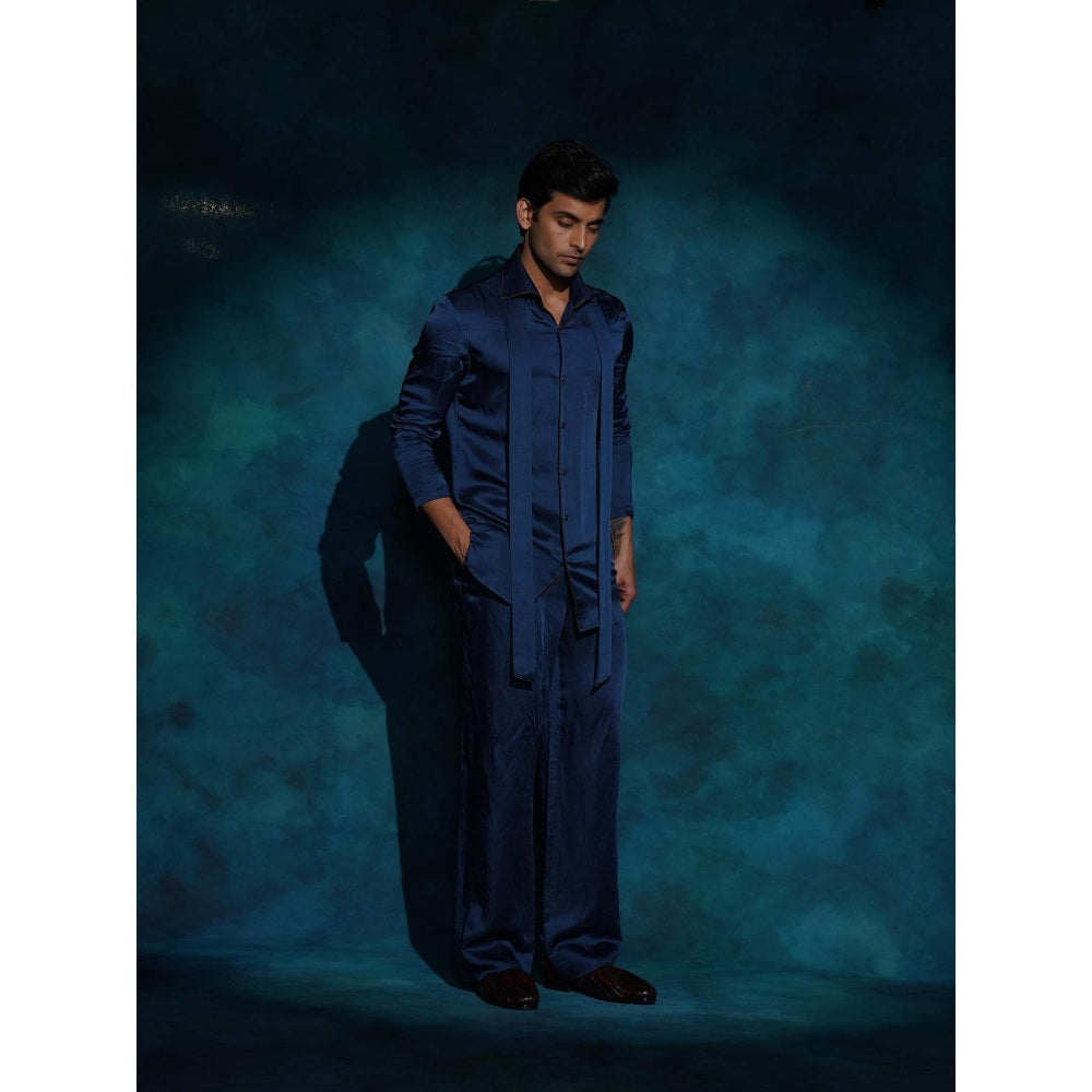 Jatin Malik Classic Teal Shirt with Trouser