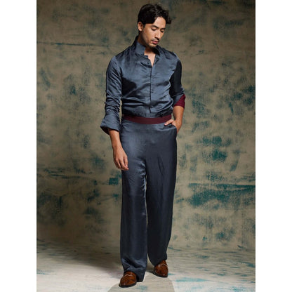 Jatin Malik Blue Shirt with Trouser
