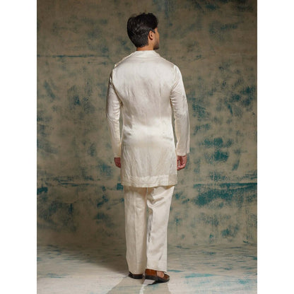 Jatin Malik Ivory Classic Cowl Neck Kurta with Trouser
