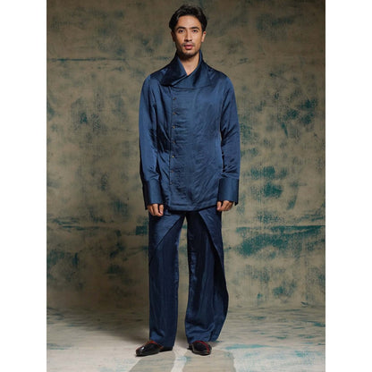 Jatin Malik Teal Stone Kurta with Trouser