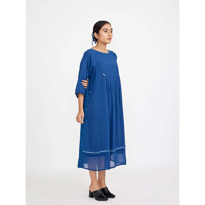JAYATI GOENKA Blue Midie U-Yoke Dress