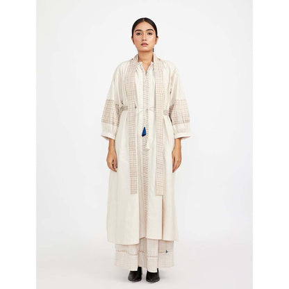 JAYATI GOENKA White Block Printed Checks (Set of 4)