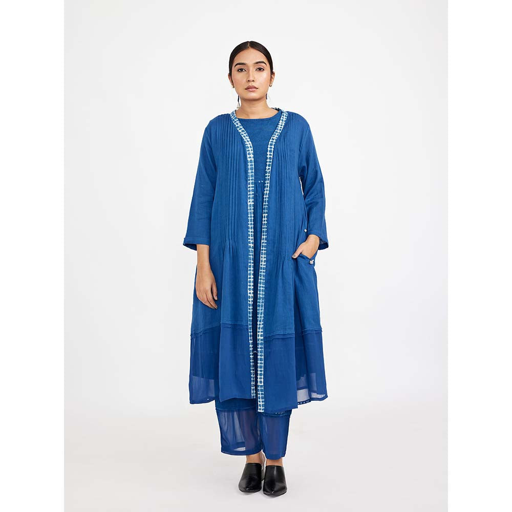 JAYATI GOENKA Blue Fuss Free Co-ord (Set of 3)