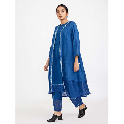 JAYATI GOENKA Blue Fuss Free Co-ord (Set of 3)