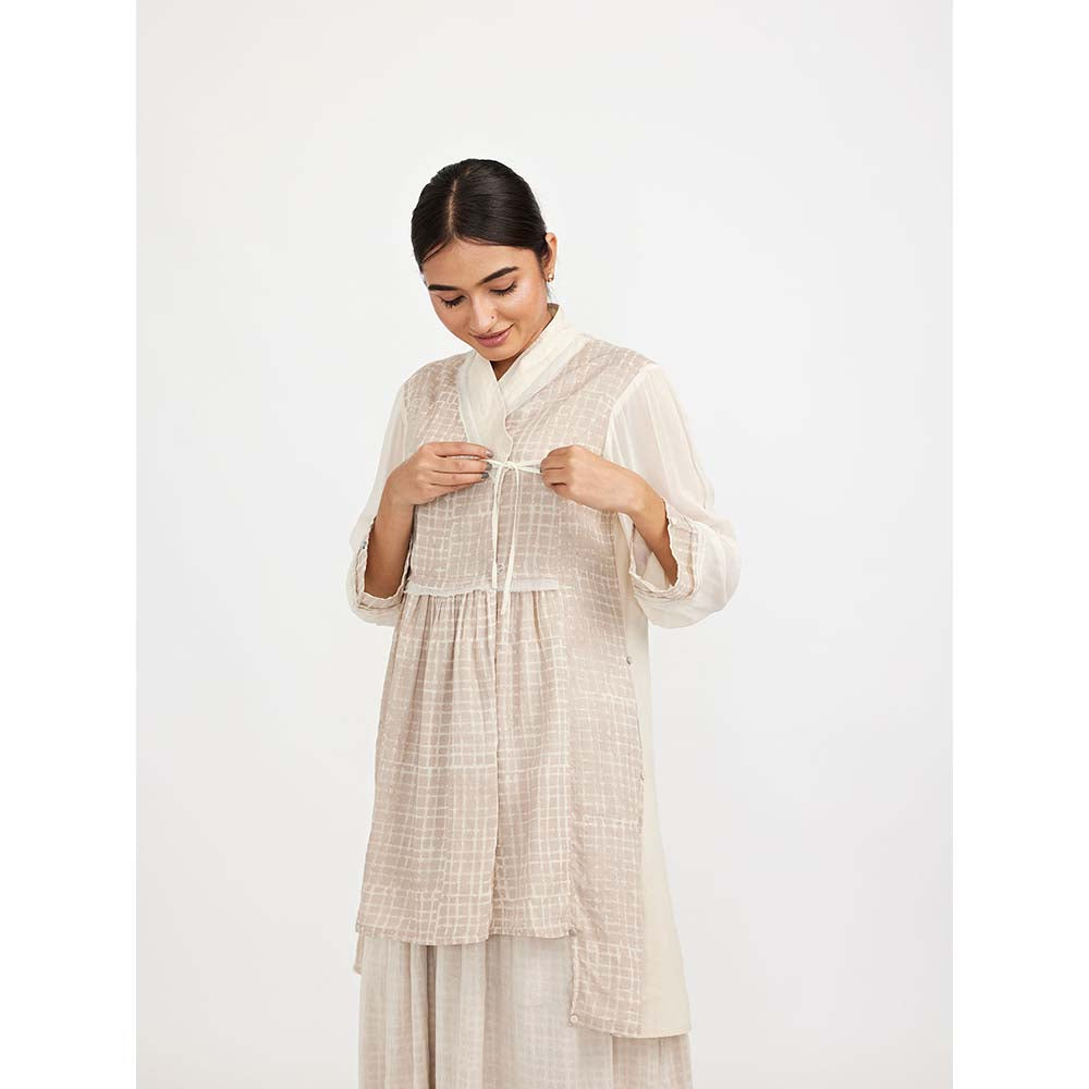 JAYATI GOENKA Beige Block Printed Co-ord (Set of 2)