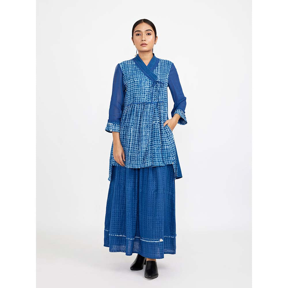 JAYATI GOENKA Blue Block Printed Co-ord (Set of 2)