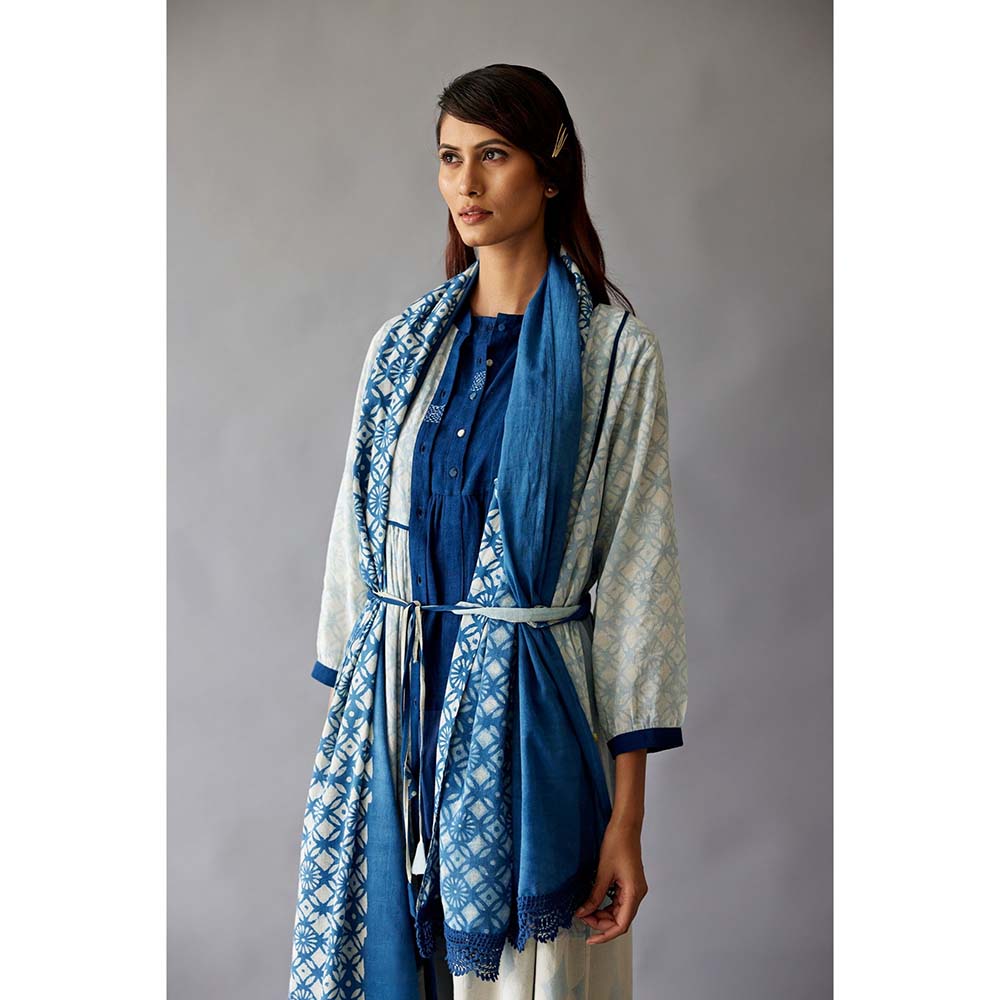 JAYATI GOENKA Blue Festive Printed Co-Ord (Set of 6)