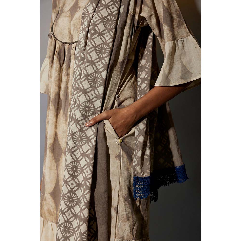 JAYATI GOENKA 24 X 7 Rooted Beige Printed Co-Ord (Set of 5)