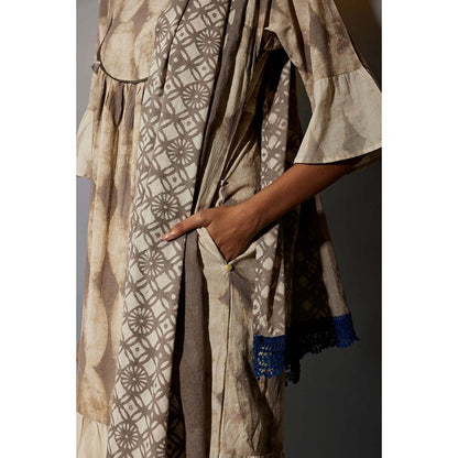 JAYATI GOENKA 24 X 7 Rooted Beige Printed Co-Ord (Set of 5)