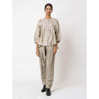 JAYATI GOENKA Solid Cream Co-Ord (Set of 2)