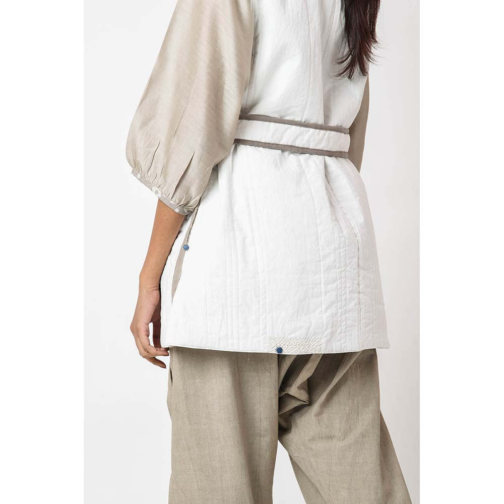 JAYATI GOENKA Solid Shiro Jacket with Belt (Set of 2)