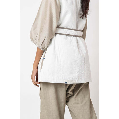 JAYATI GOENKA Solid Shiro Jacket with Belt (Set of 2)