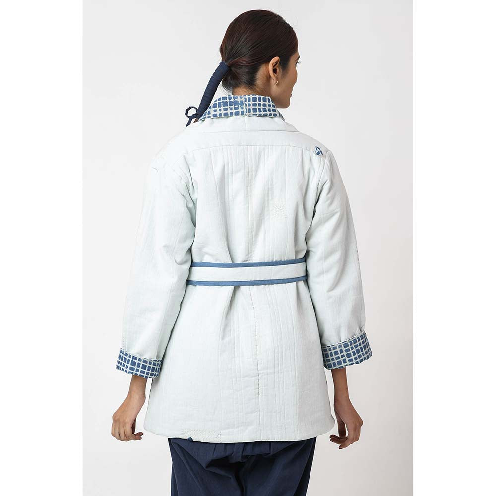 JAYATI GOENKA Solid Sky Jacket with Belt (Set of 2)