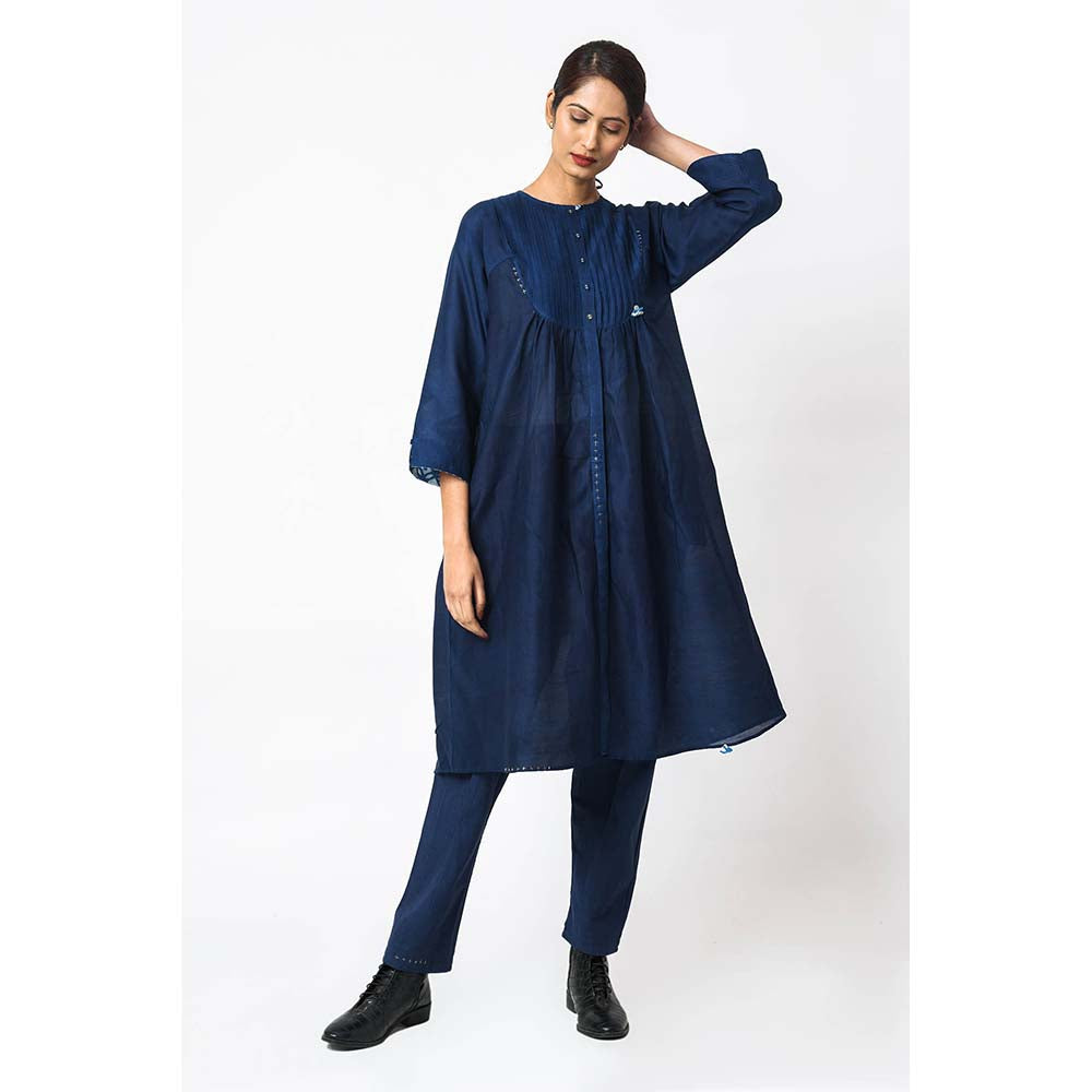 JAYATI GOENKA Solid Royal Indigo Co-Ord (Set of 2)