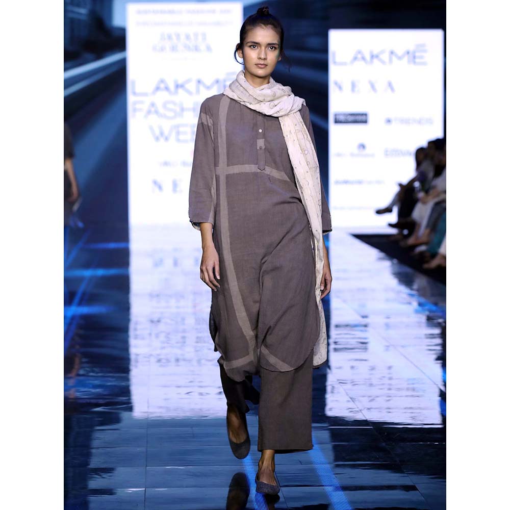 JAYATI GOENKA Taupe Geometric Kurta