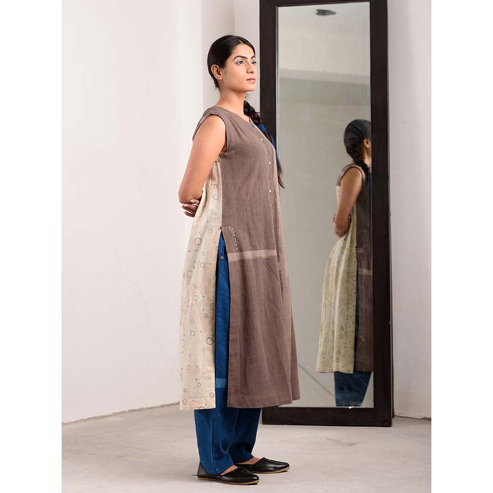 JAYATI GOENKA Taupe Geometric Kurta