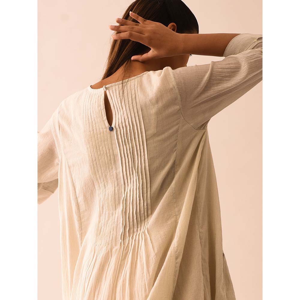 JAYATI GOENKA Beige Stripes Midi Dress