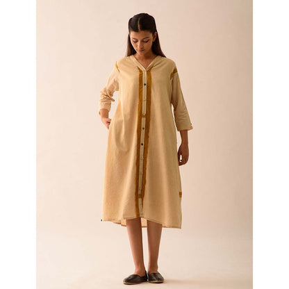 JAYATI GOENKA Beige Geometric Midi Dress