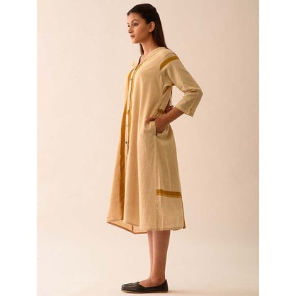 JAYATI GOENKA Beige Geometric Midi Dress