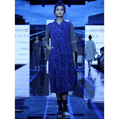 JAYATI GOENKA Blue Printed Midi Dress