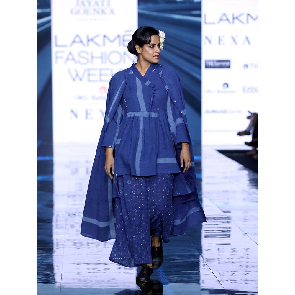 JAYATI GOENKA Blue Geometric Tunic
