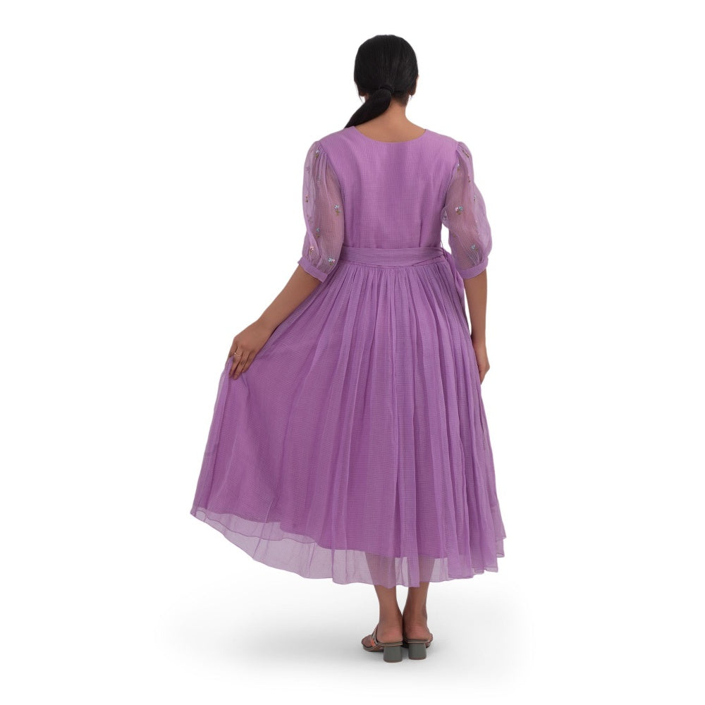 Journal By Pranay Lavender Gathered Dress
