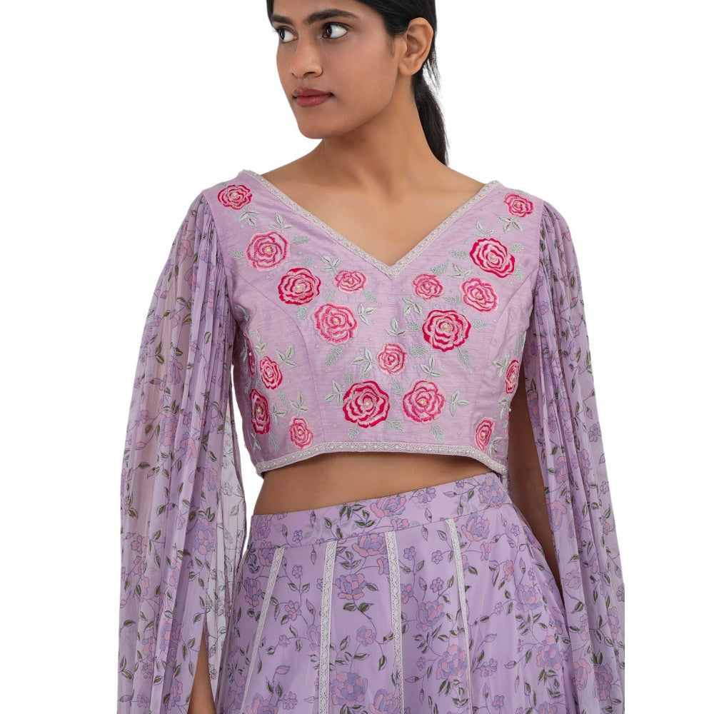 Journal By Pranay Lavender Lehenga With Choli (Set of 2)