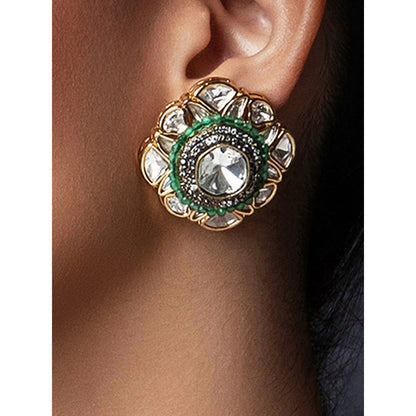 Joules By Radhika Green Polki Stud