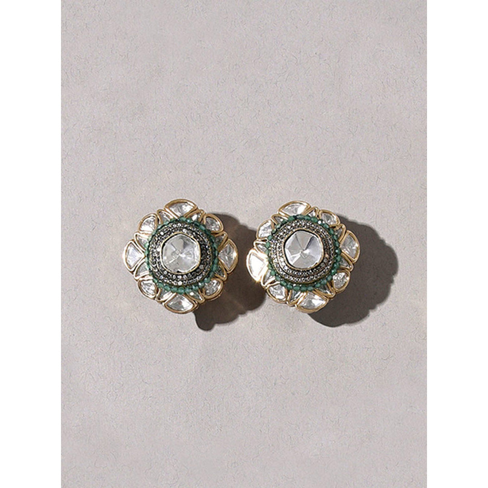Joules By Radhika Green Polki Stud