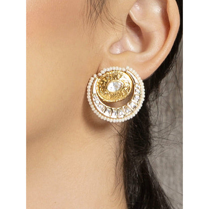 Joules By Radhika Transcendent Polki And Pearl Studs