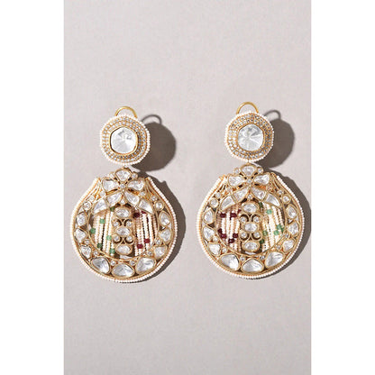 Joules By Radhika Polka and Pearl Drop Earrings