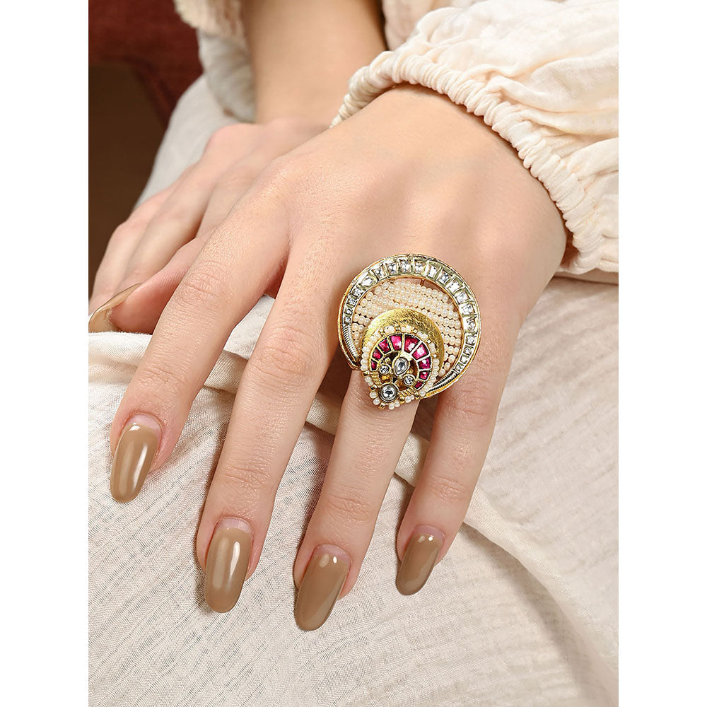 Joules By Radhika Divine Ruby Red Ring