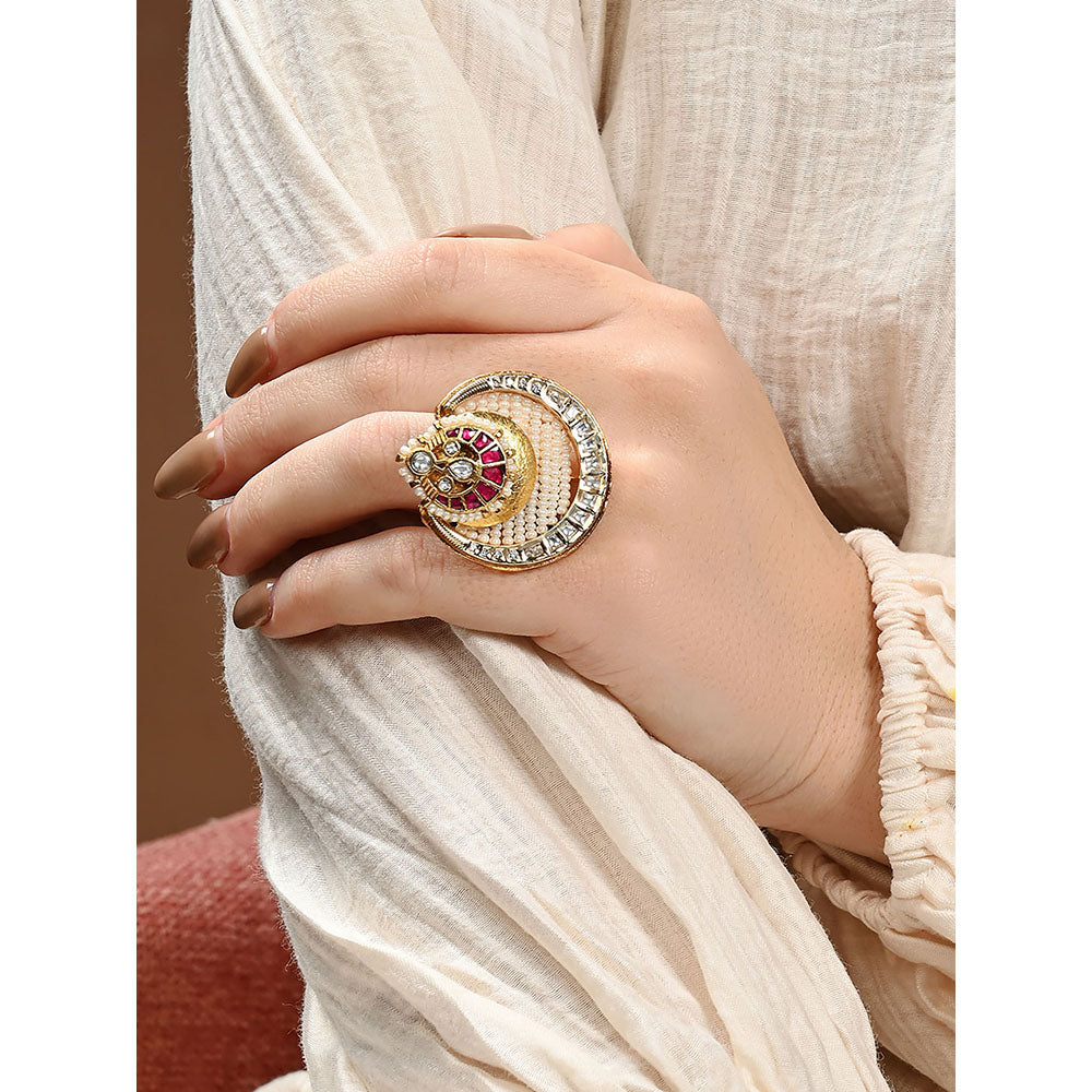 Joules By Radhika Divine Ruby Red Ring