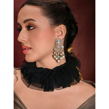 Joules By Radhika Glam White Dangler Earrings