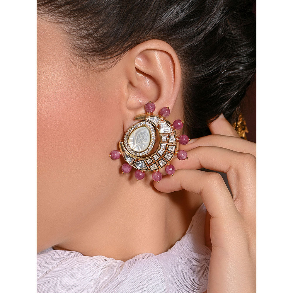 Joules By Radhika Blingy Red Stud Earrings