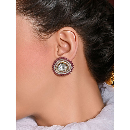 Joules By Radhika Zestful Red Stud Earrings