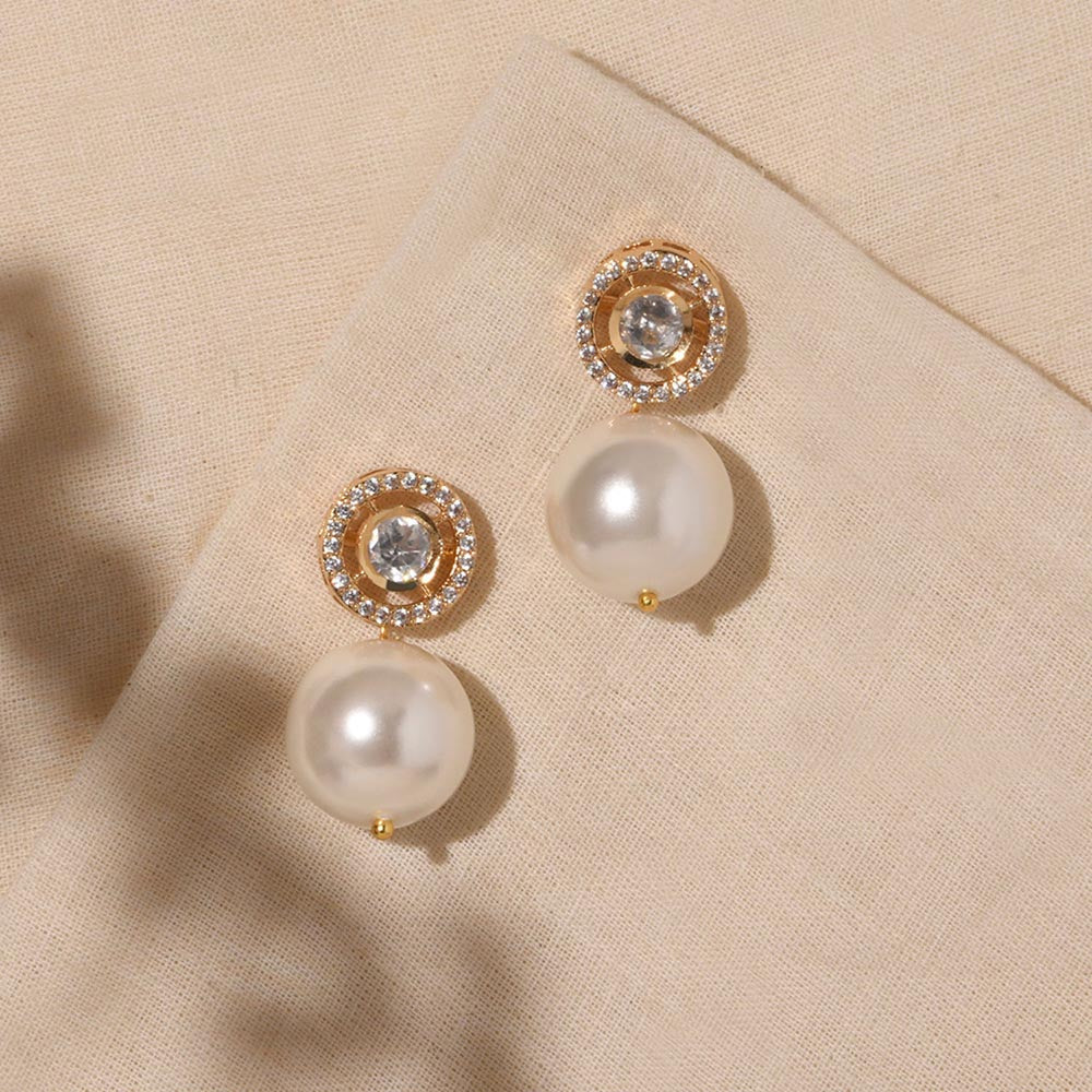 Joules By Radhika Dazzling Snow White Drop Earrings