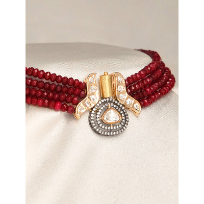 Joules By Radhika Bold Red Choker Necklace