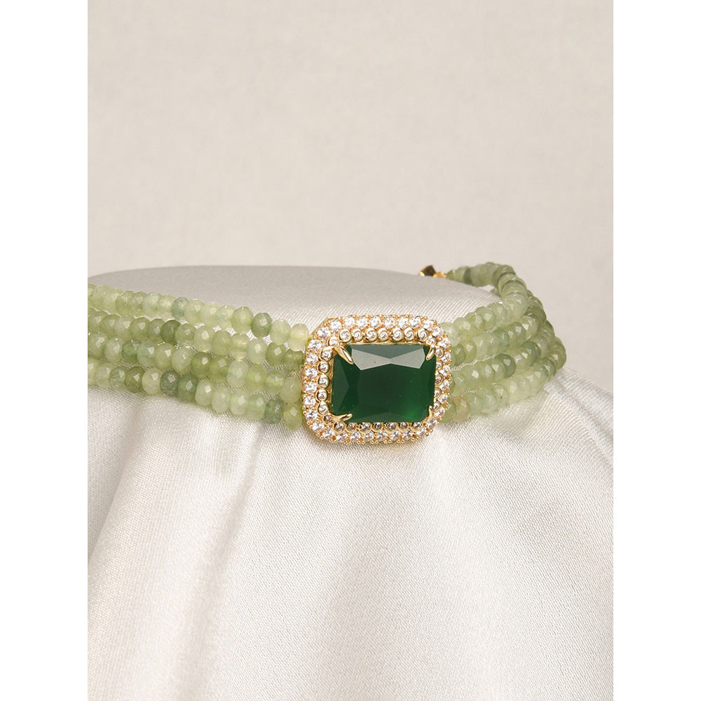 Joules By Radhika Elegant Green Choker Necklace