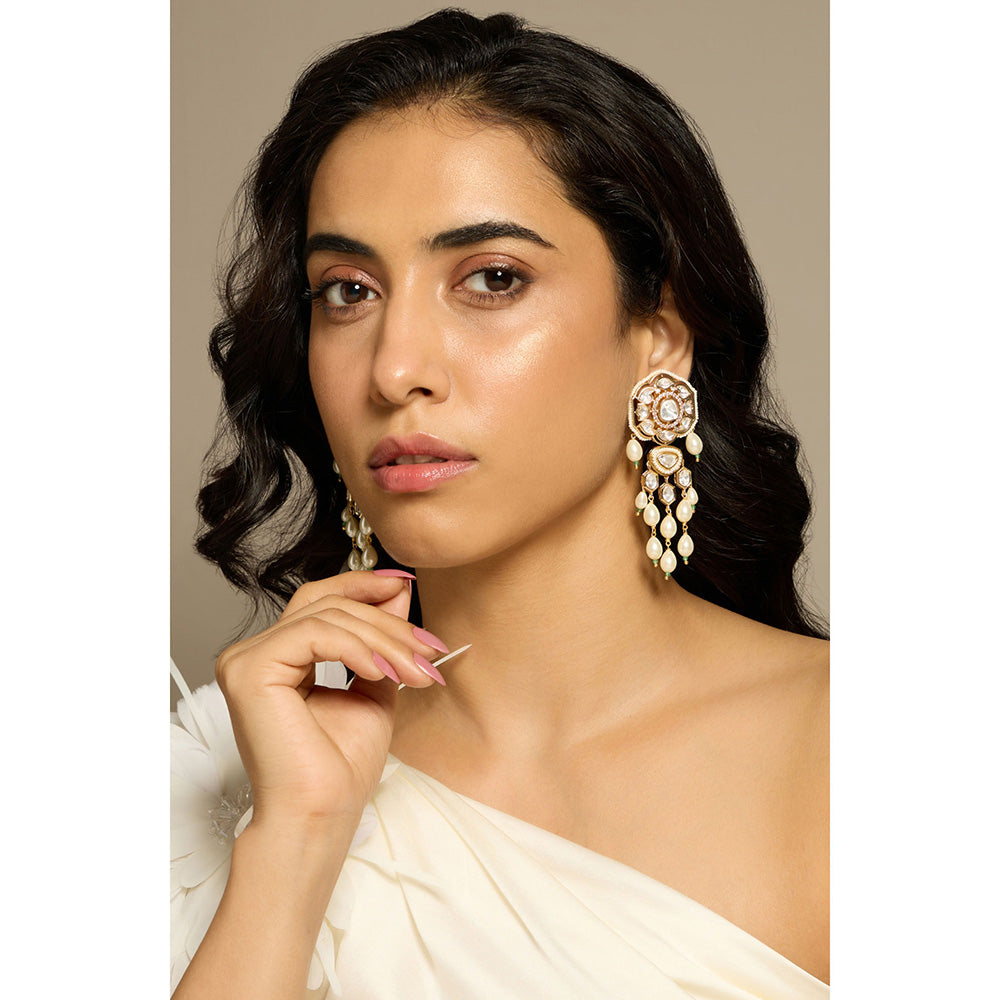 Joules By Radhika Whispering Elegance Kundan Drop Earrings