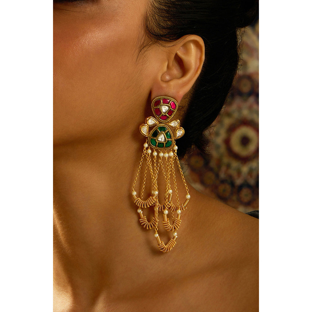Joules By Radhika Multi-Color Chromatic Cascade Drop Earrings