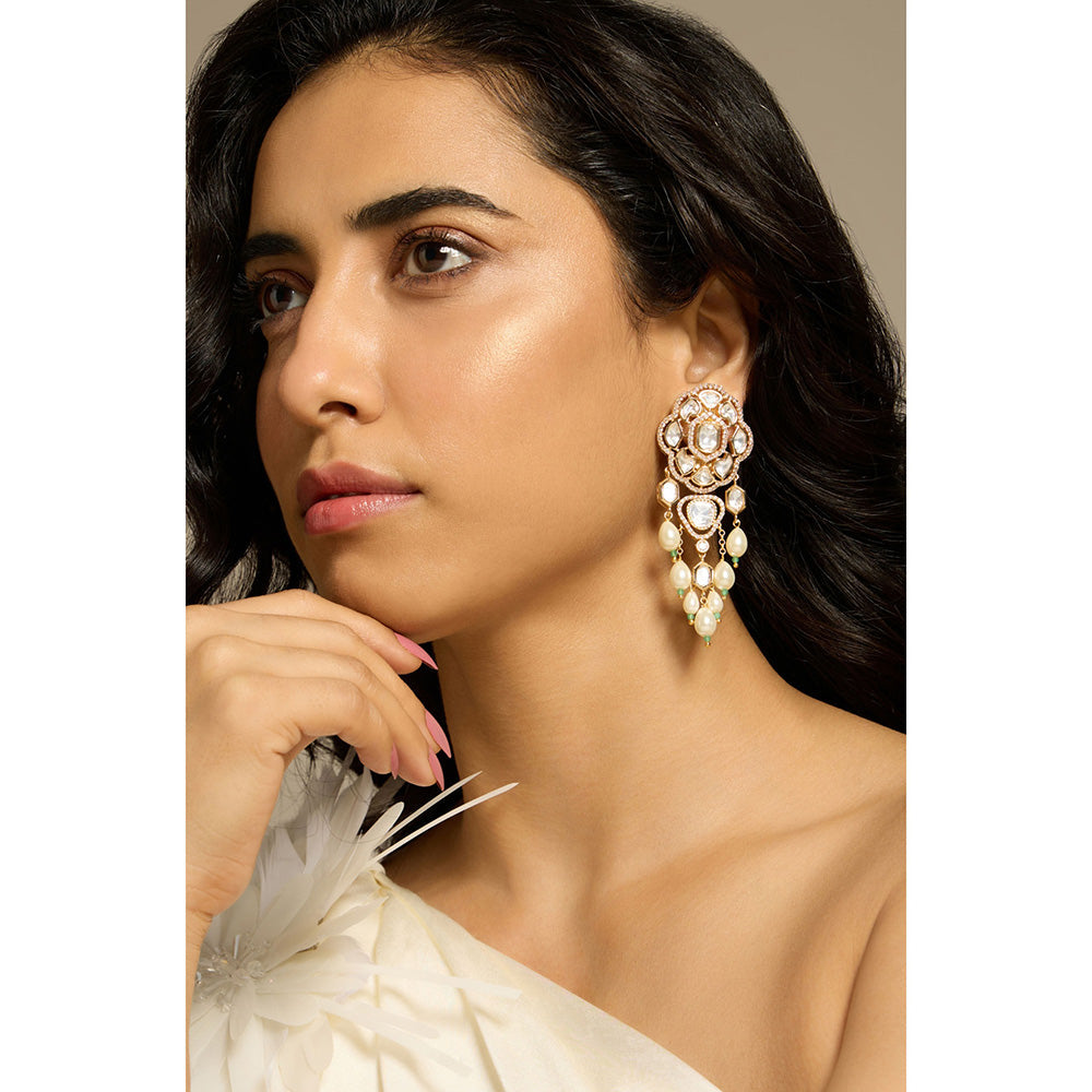 Joules By Radhika White Pearl Essence Drop Earrings