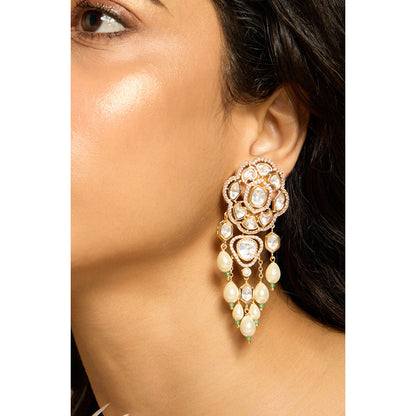 Joules By Radhika White Pearl Essence Drop Earrings
