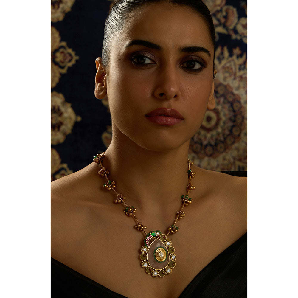 Joules By Radhika Parrot Motif Beaded Multi-Color Necklace