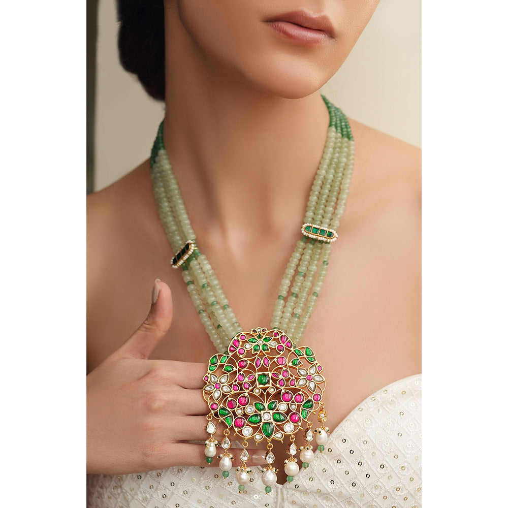 Joules By Radhika Multi-Color Mewar Essence Beaded Necklace