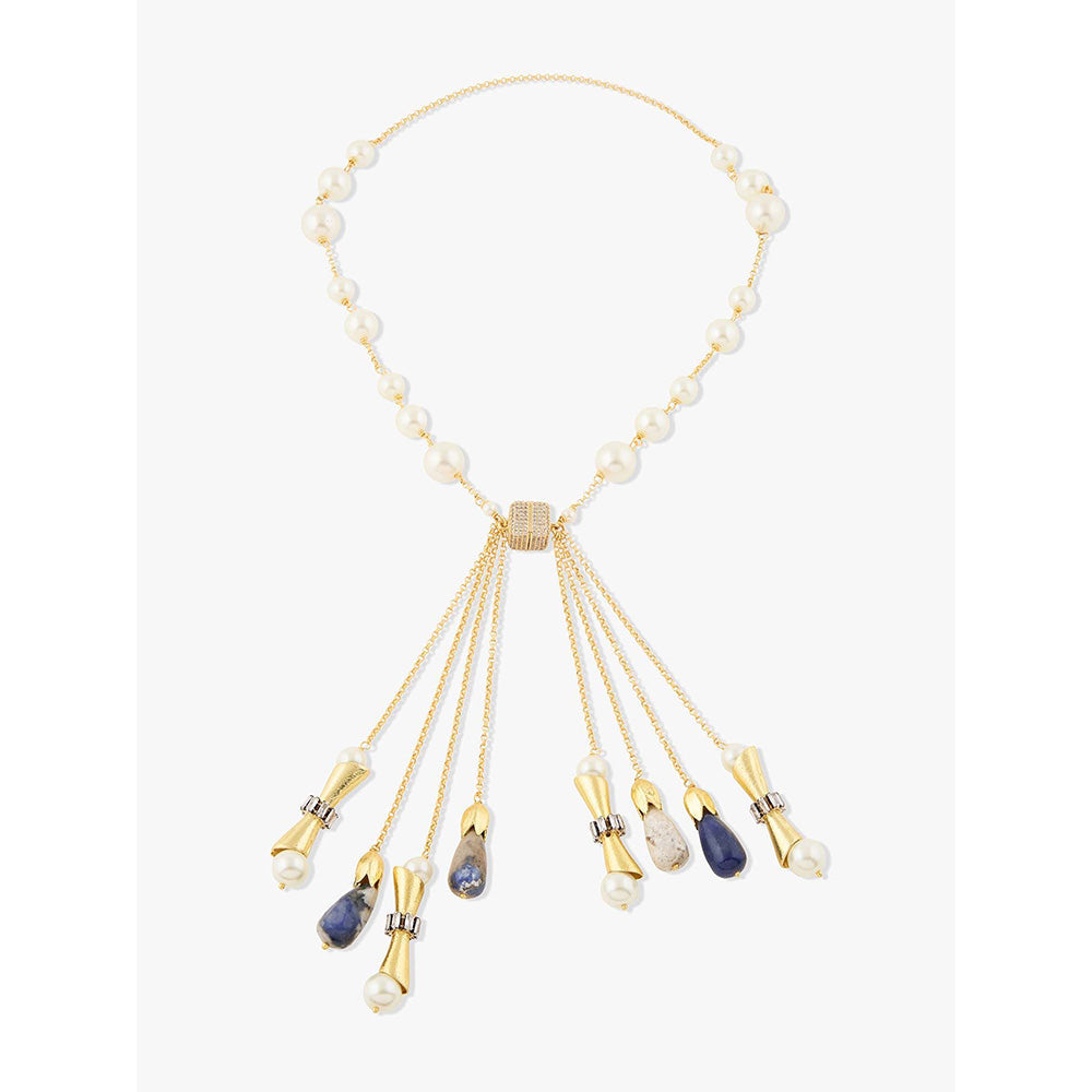 Joules By Radhika Maravilla Gold Plated Multi-Color Pearls Necklace